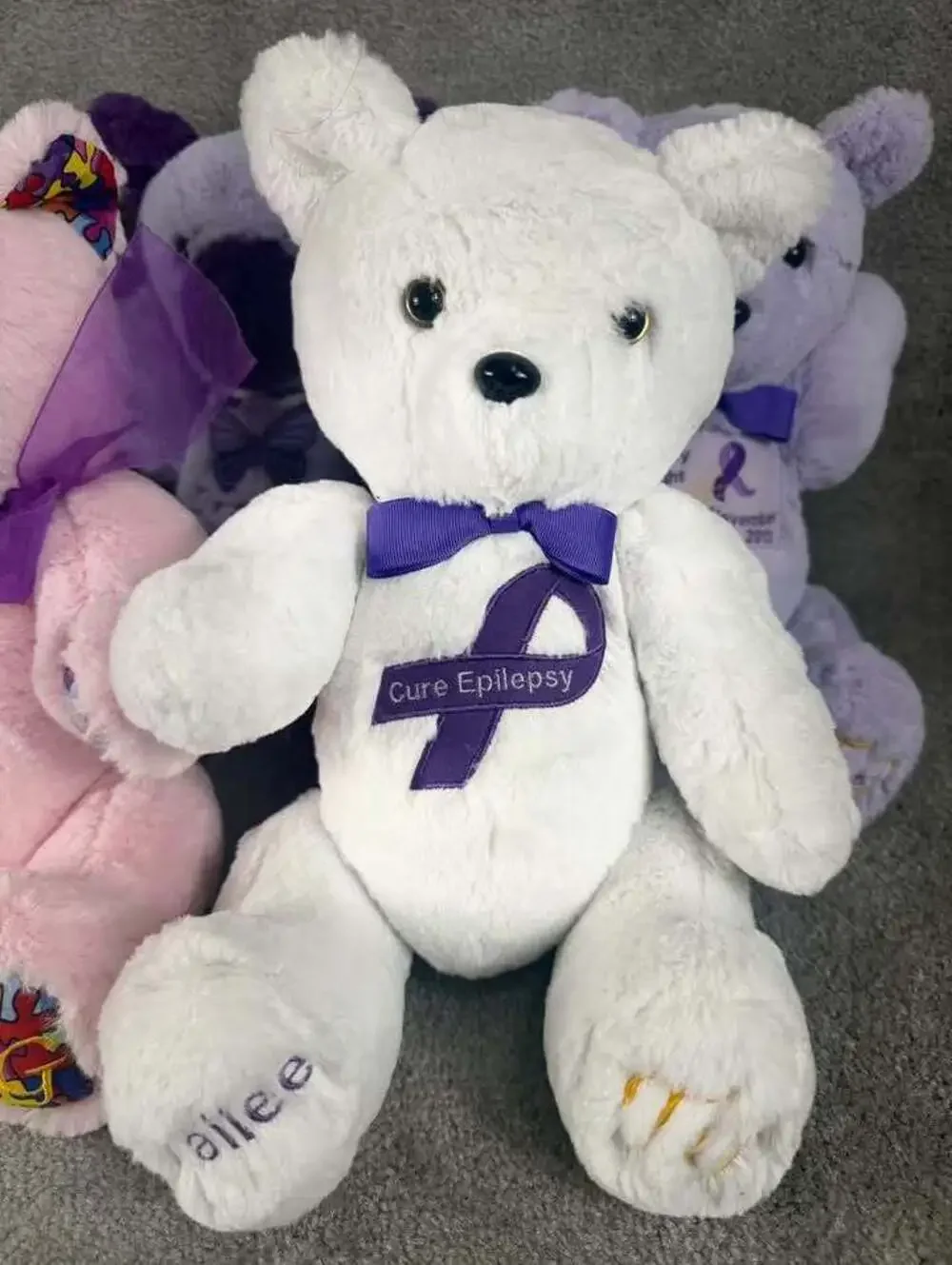 TG Bears Handmade Awareness Plush for Dravet Symptom & Epilepsy - 5 Plush Bears
